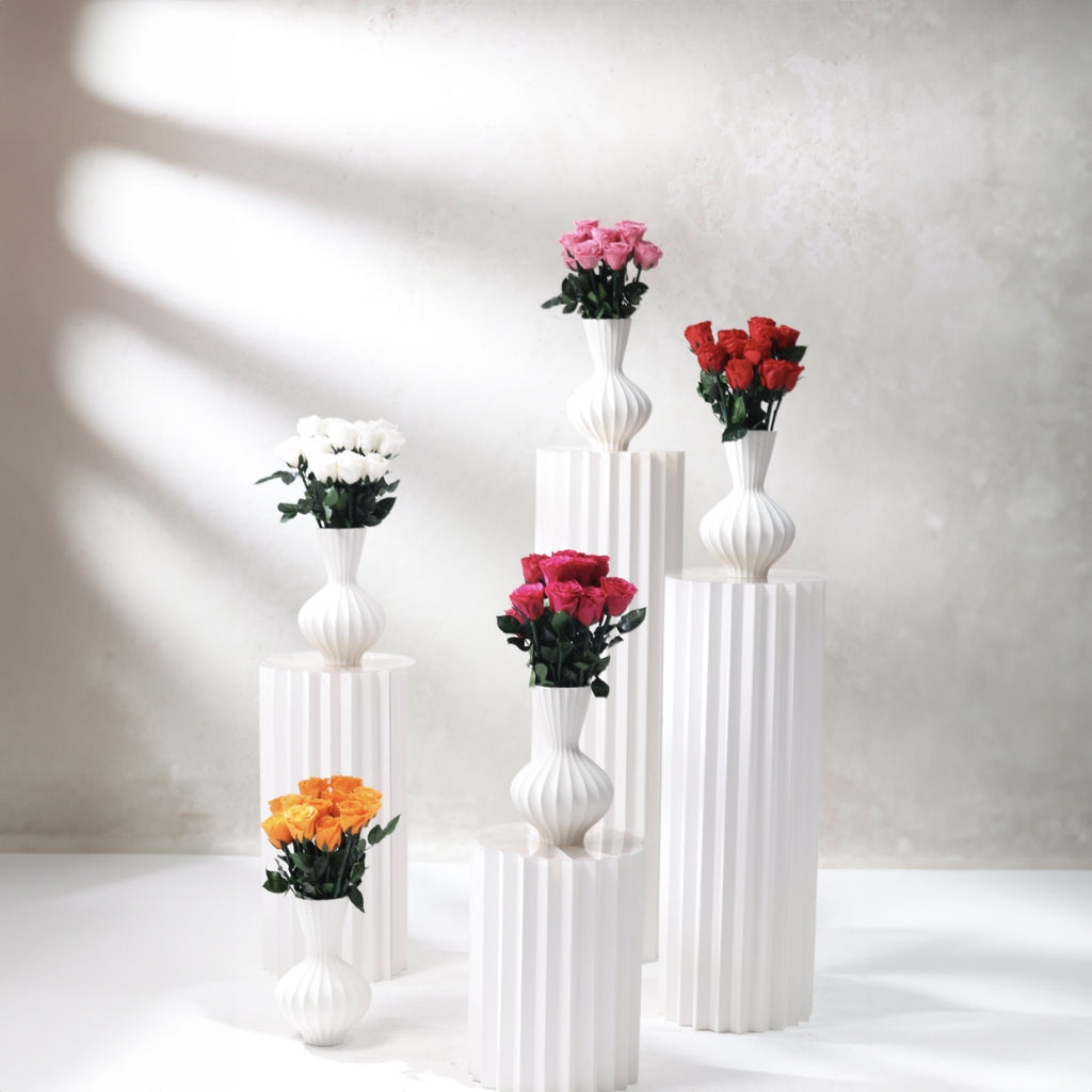 12 Long-Stem Forever Roses in Porcelain Vase | Rococo